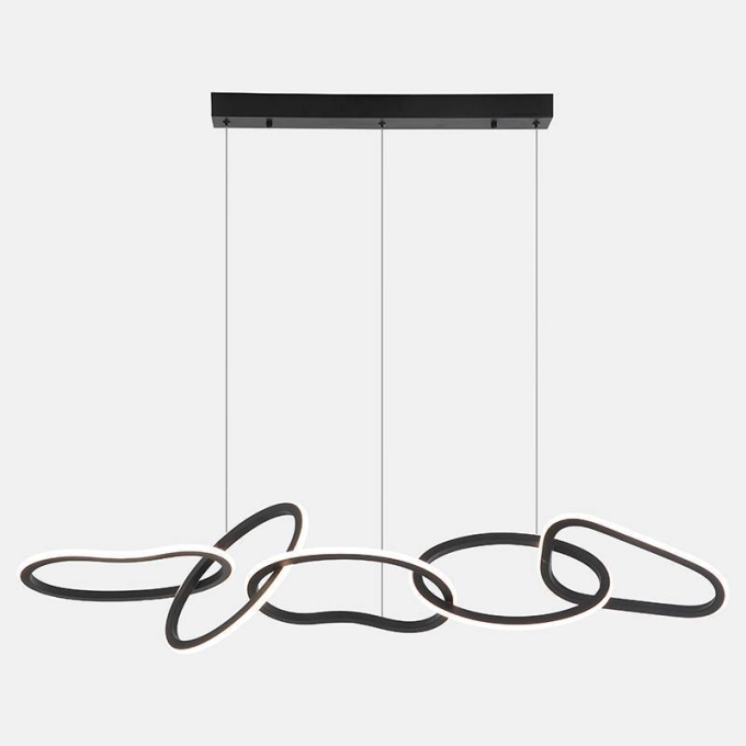 Pendente Nordecor Zena 67 watts 3000K Preto 1220mm 2596