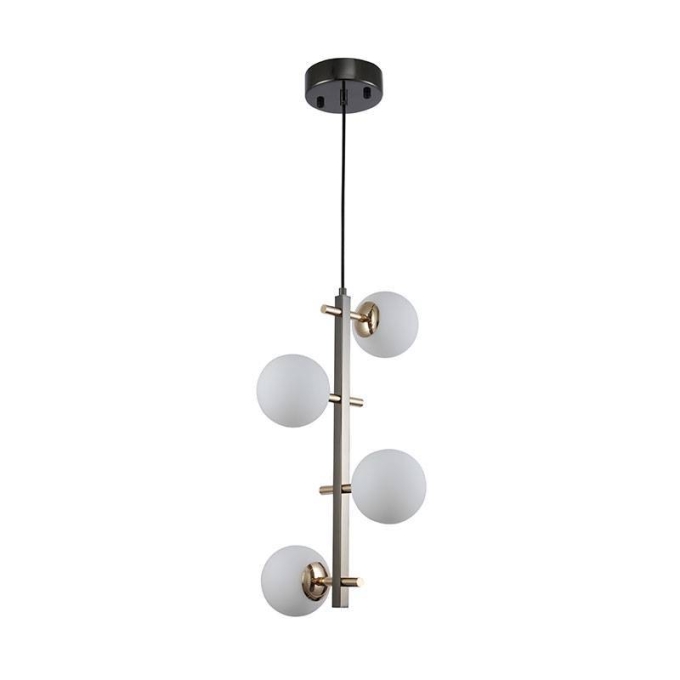 Pendente Nordecor Romai Desa 4L G9 Onix e Dourado 500x120mm 2194