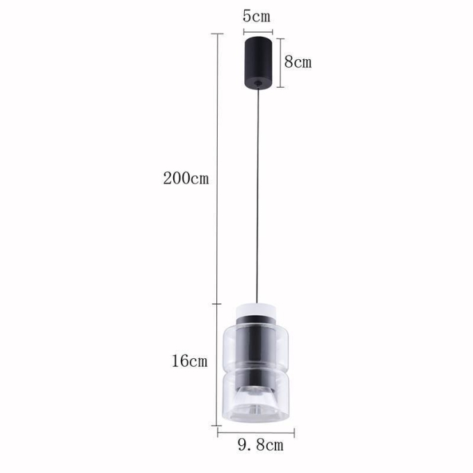 Pendente Nordecor Roz 10 watts 3000K Preto Ø98x160mm 2697