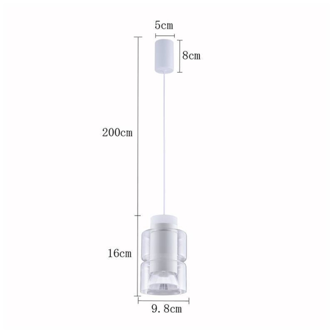 Pendente Nordecor Roz 10 watts 3000K Branco Ø98x160mm 2696