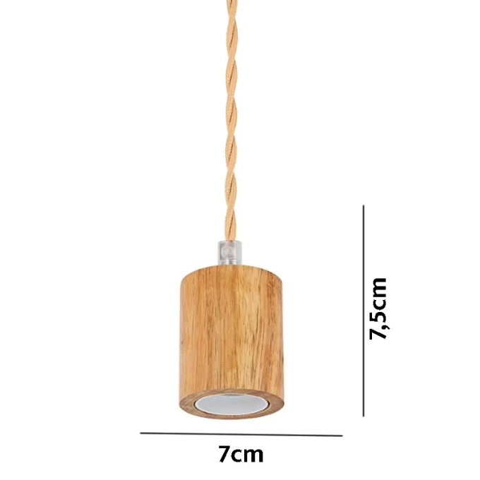 Pendente GMH Clint Madeira 1L E27 100X80mm P-CLINT
