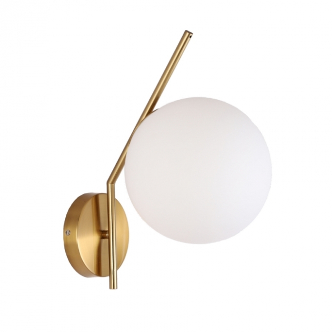Arandela Skylight Mystic Dourado e Vidro Leitoso 1L E27 Bivolt 350X180X260mm SKY-3007AR