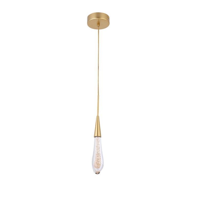 Pendente Nordecor Leah Dourado 3 watts 3000K Bivolt Ø55x330mm 2409