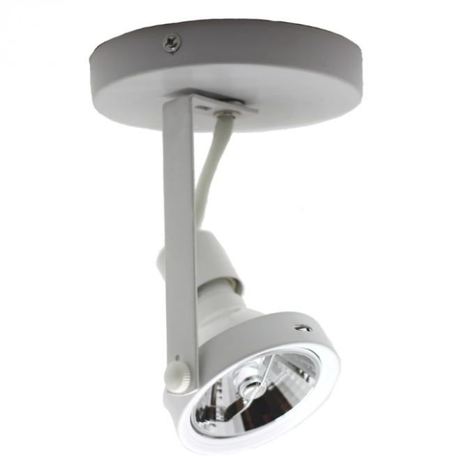 Spot Skylight Usual c/ Canopla Branco Alumínio e ABS 1L AR70 GU10 Bivolt Ø75mm SKY-140BR