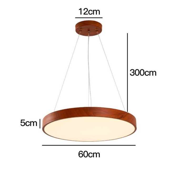 Pendente Nordecor Oris 36 watts Imbuia 3000K Bivolt Ø600x50mm 2455