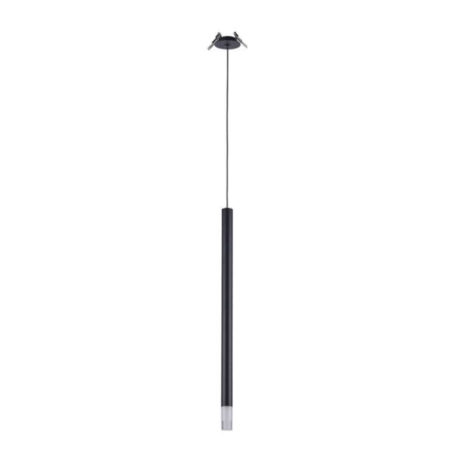 Pendente Nordecor Lana Canopla de Embutir 3 watts 3000K Preto Ø25x500mm 2692