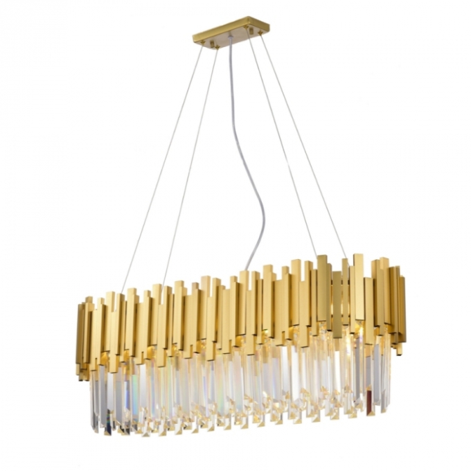 Pendente Skylight Fancy Dourado e Cristal Transparente 9L G9 900mm SKY-3013-1
