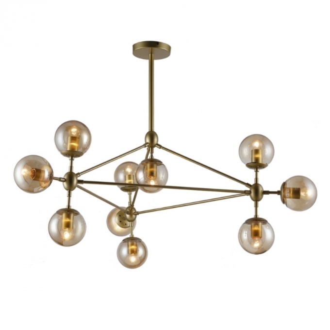 Pendente Skylight Maze Dourado e Vidro Champagne 10L E27 25 watts Ø1100X860mm SKY-3031-1