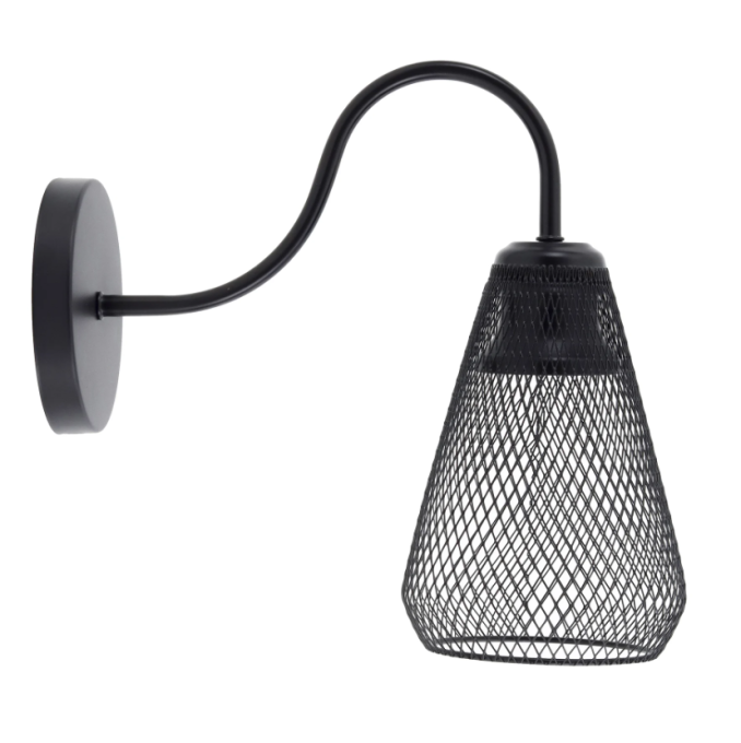 Arandela GMH Cage Preto 1L E27 Bivolt Ø125x280x270mm A-CAGE-PRETO