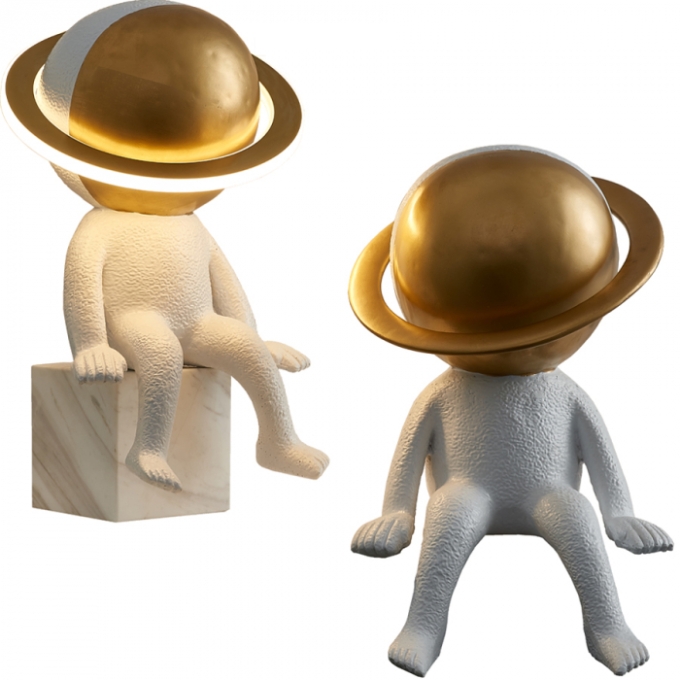 Abajur Skylight Toy Branco e Dourado 6 watts Bivolt 520XØ250mm SKY-3087AB