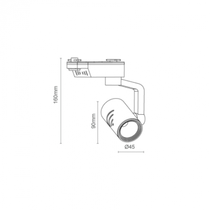 Spot para Trilho Romalux Preto 5 watts 2700K 100mm IP20 Bivolt 30001