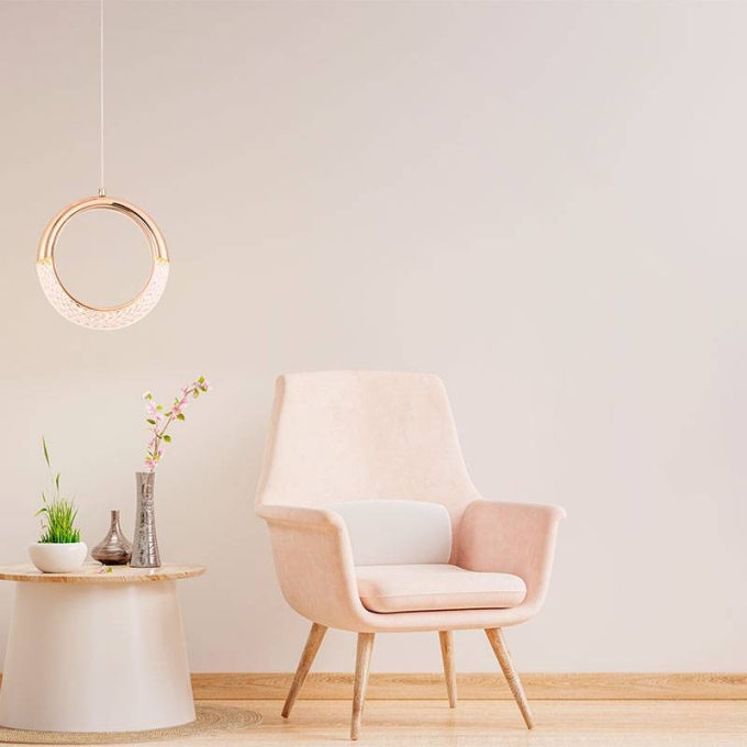 Pendente Nordecor Woni 5 watts Dourado 3000K Bivolt Ø210mm 2414