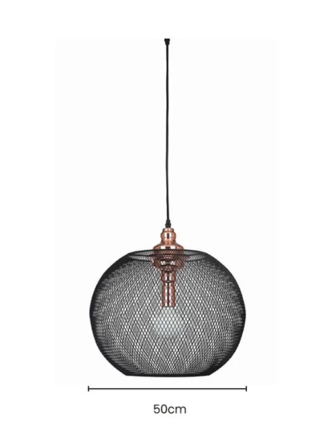 Pendente Skylight Cage Preto e Rose Gold 1L E27 Ø500mm SKY-3032