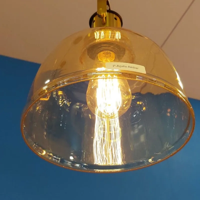 Pendente GMH Agata Âmbar 1L E27 Bivolt 290mm P-AGATA-AMBAR