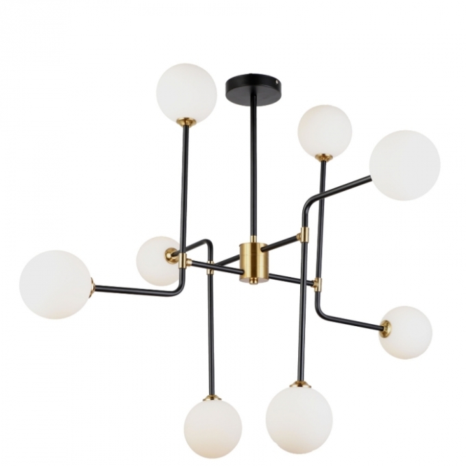 Pendente Skylight Jolie Preto, Dourado e Branco Fosco 8L G9 900mm SKY-3090PT