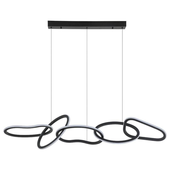 Pendente Nordecor Zena 67 watts 3000K Preto 1220mm 2596