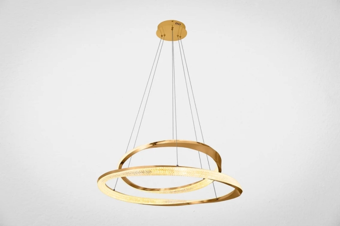 Pendente GMH Unique Dourado 68 watts 3000K Bivolt Ø800/Ø600mm P-UNIQUE-140-GOLD