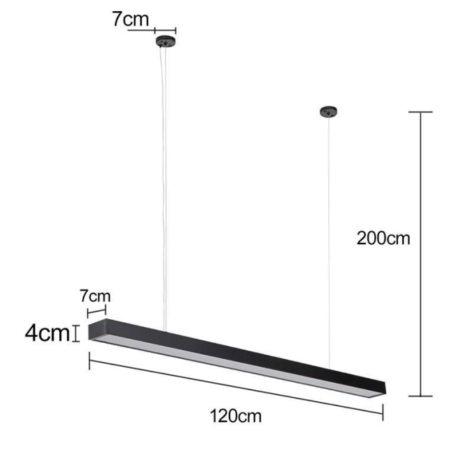 Pendente Nordecor Otan 24 watts 3000K Preto 1200x40x70mm 2260