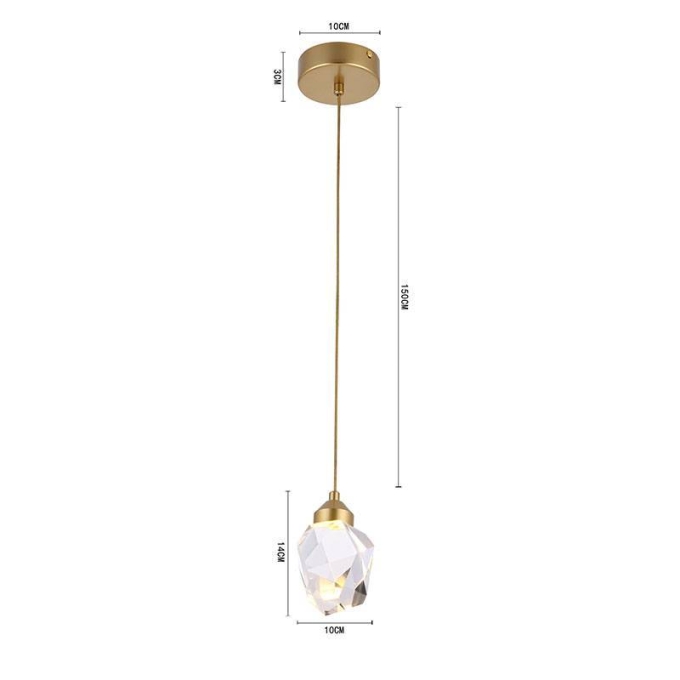 Pendente Nordecor Mya Dourado 3 watts 3000K Bivolt 140x100mm 2411