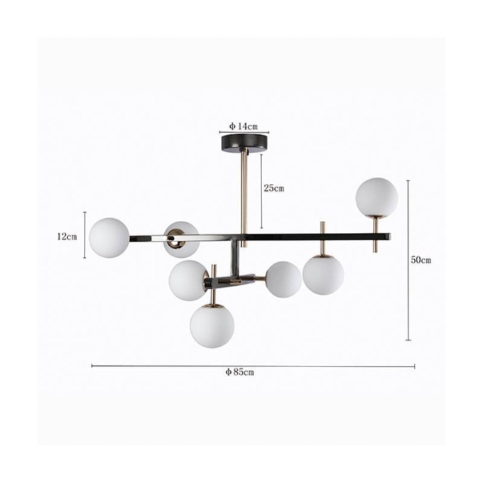 Pendente Nordecor Romai Ori 7L G9 Onix e Dourado 850x500mm 2195