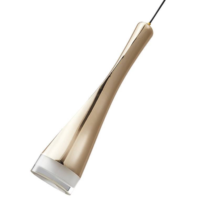 Pendente Nordecor Noet 5 watts 3000K Ouro Champagne Ø60x245mm 2570