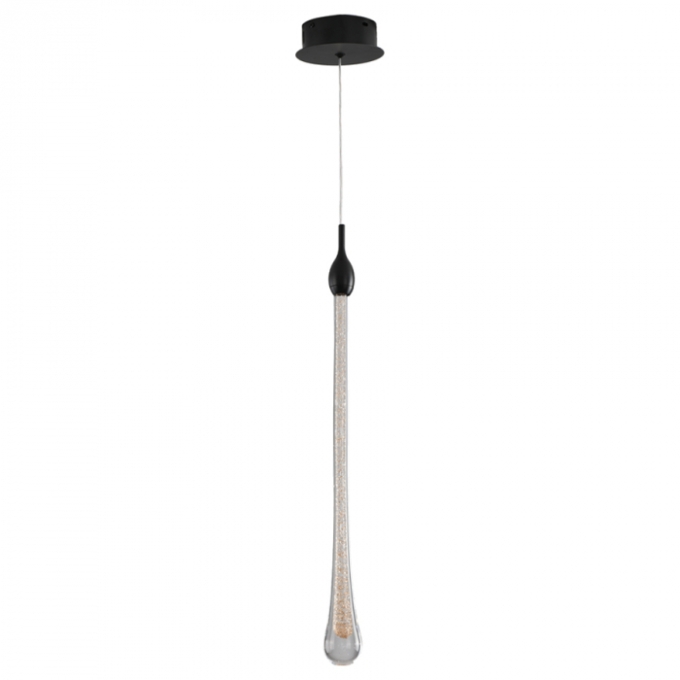 Pendente Skylight Drop Gota Preto e Transparente 7 watts 3000K Bivolt Ø40X580mm SKY-3059PT