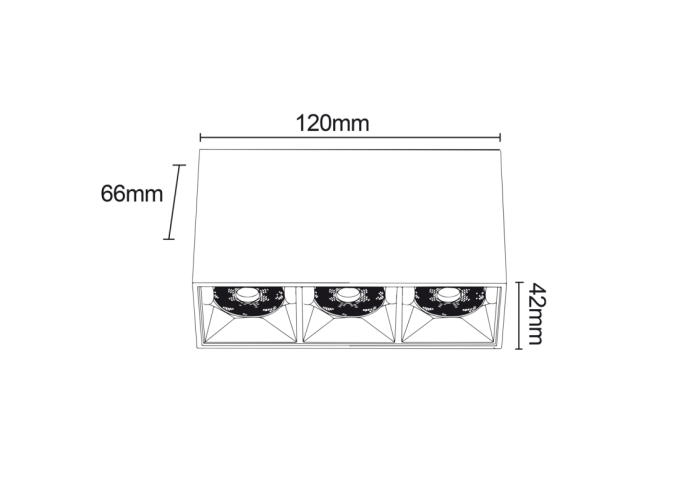 Mini Wall Washer Sobrepor Romalux 12 watts 24° 2700K IP20 120x66x42mm 80220