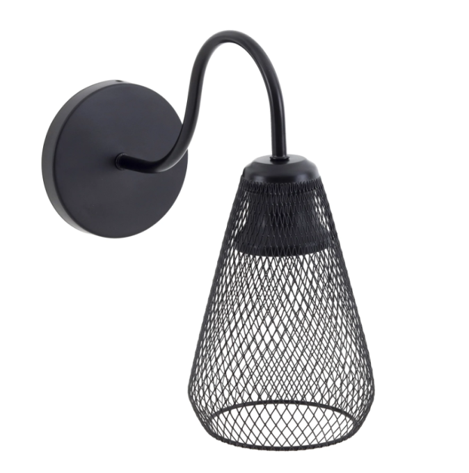 Arandela GMH Cage Preto 1L E27 Bivolt Ø125x280x270mm A-CAGE-PRETO
