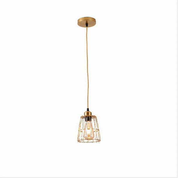 Pendente Nordecor Ollin Aramando 1L E27 Dourado 250mm 2599