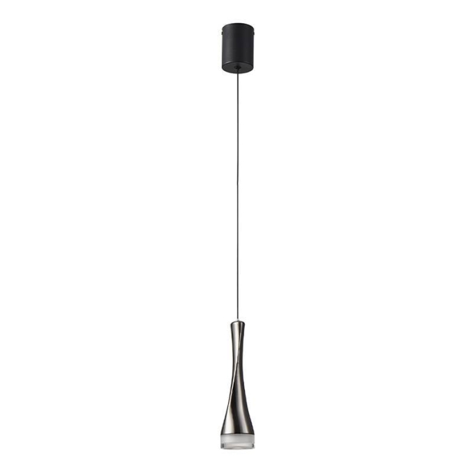 Pendente Nordecor Noet 5 watts 3000K Preto Onix Ø60x245mm 2569