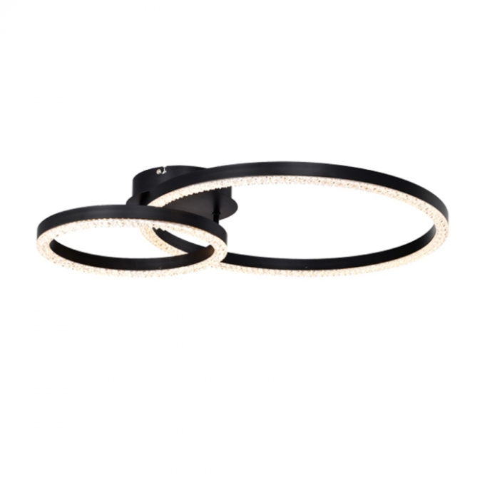 Plafon Skylight Holly Preto 50 watts 3000K Bivolt Ø500mm SKY-4002PT