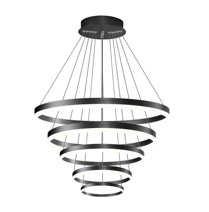 Pendente GMH Cosmos Preto 243 watts 3000K Bivolt Ø400/600/800/1000/1200mm P-COSMOS-400-PRETO
