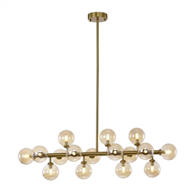 Pendente Skylight Cotton Bronze e Vidro Âmbar 16L G9 25 watts 1000X950mm SKY-3027-2