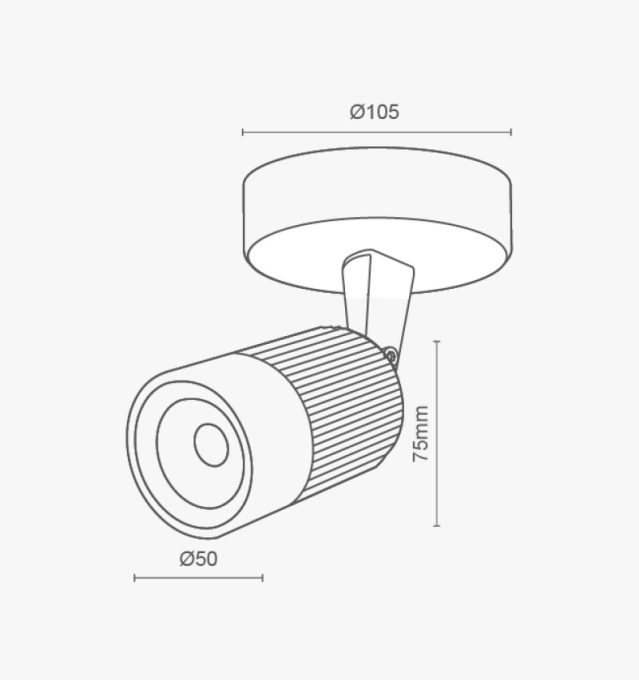 Spot Led Externo Romalux Branco 7 watts 2700K 30° 84X117X200mm IP66 Bivolt 30032A
