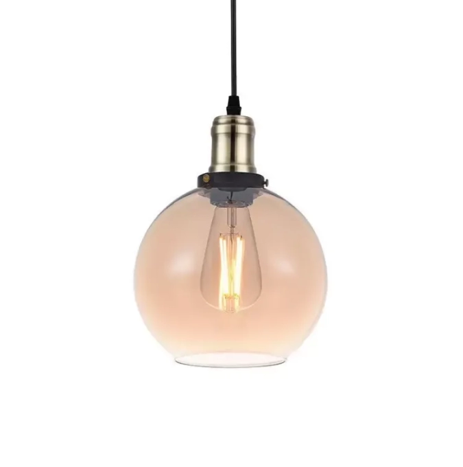Pendente GMH Pirita Âmbar 1L E27 Bivolt 190x160mm P-PIRITA-AMBAR