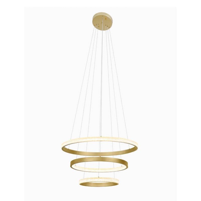 Pendente Nordecor Bean 83 watts 3000K Dourado Fosco Bivolt Ø400/600/800mm 2459