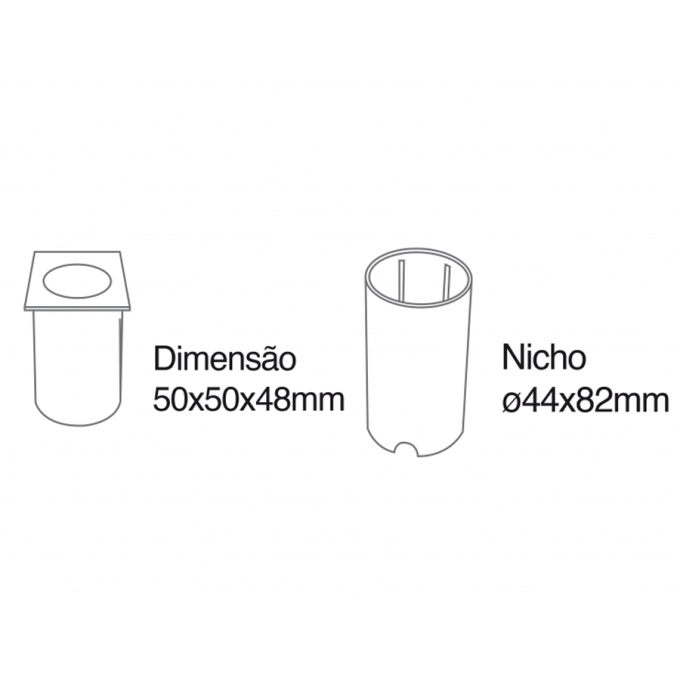 Balizador de Solo Romalux Inox Plus Prata Quadrado 1,8 watts 2700K 120° IP66 10105