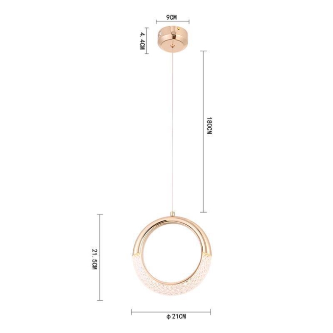 Pendente Nordecor Woni 5 watts Dourado 3000K Bivolt Ø210mm 2414