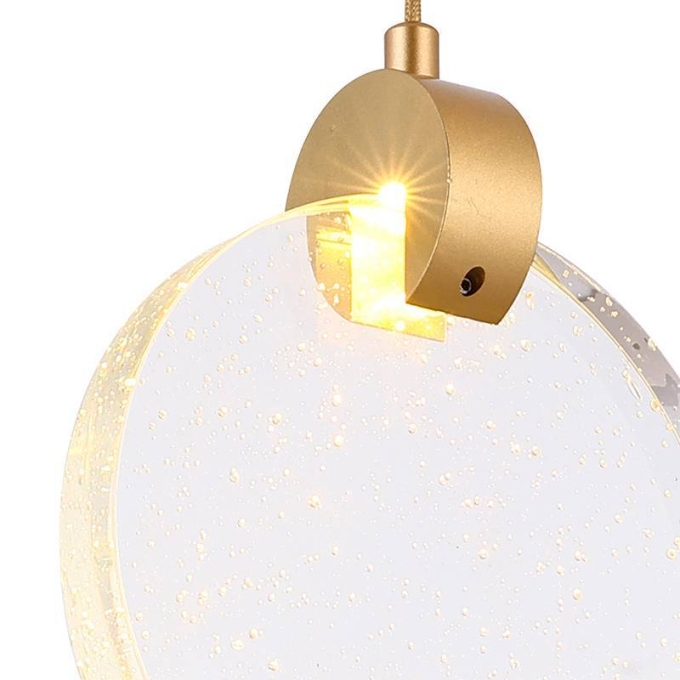 Pendente Nordecor Zoe 3 watts Dourado 3000K Bivolt 200x160mm 2412