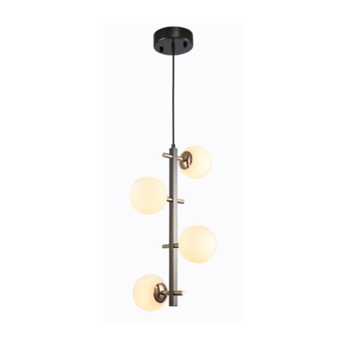 Pendente Nordecor Romai Desa 4L G9 Onix e Dourado 500x120mm 2194