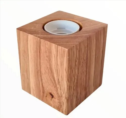 Luminária de Mesa GMH Cube Madeira 1L E27 100X80mm LCUBE
