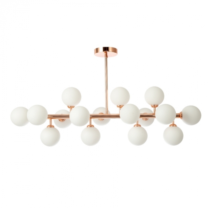 Pendente Skylight Cotton Rose Gold e Vidro Leitoso 16L G9 25 watts 1000X950mm SKY-3027-1