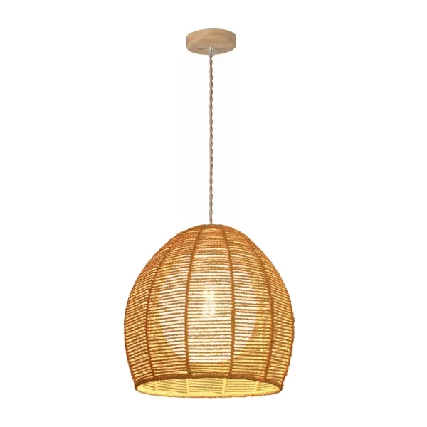 Pendente GMH Timor Fibra de Bambu 1L E27 Ø300x400mm P-TIMOR-40
