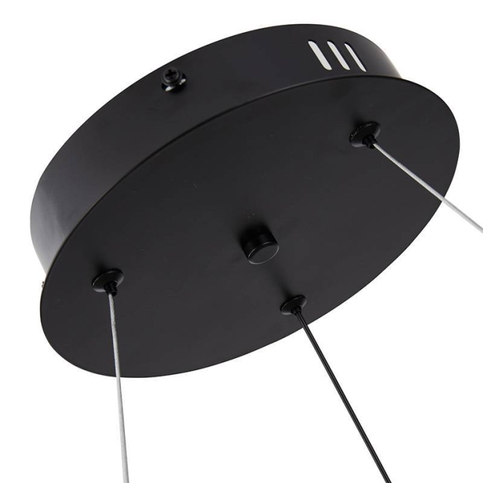 Pendente Nordecor Lilla 39 watts + 3 Spots 3 watts 3000K Preto Ø600mm 2539