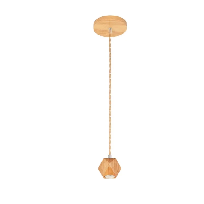 Pendente GMH Twist Madeira 1L E27 100X80mm P-TWIST