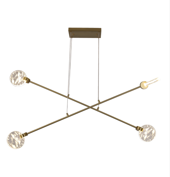 Pendente Skylight Snow Dourado e Cristal 12 watts 3000K Bivolt 1200X350mm SKY-3053SN-DO