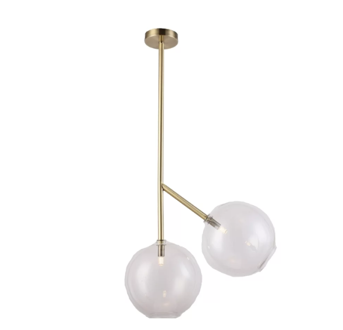 Pendente Skylight Bell Ouro Velho e Transparente 2L G9 1500X700mm SKY-3047OV