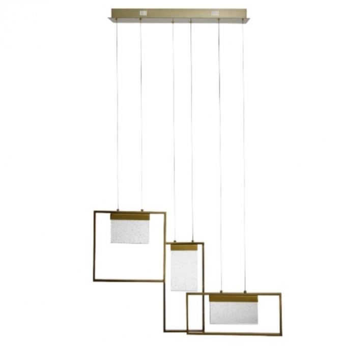 Pendente Skylight Loft Dourado e Cristal Transparente 12 watts 3000K Bivolt 760X590mm SKY-3054DO