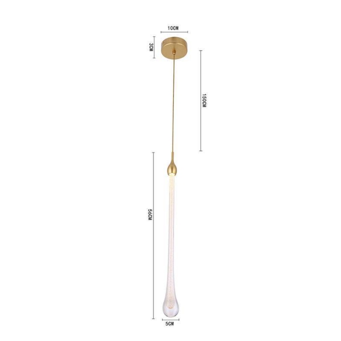 Pendente Nordecor Ziah Dourado 3 watts 3000K Bivolt Ø50x560mm 2410