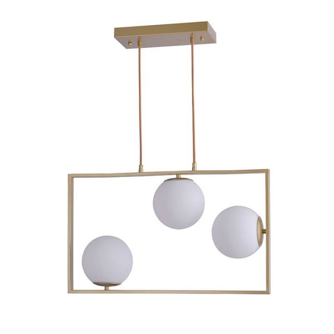 Pendente Nordecor Ibba 3L E27 Dourado 350x600mm 2298